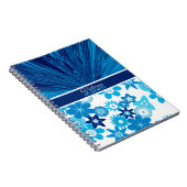 Blue Satin in Flowers Personalized Journal (Côté Droit)
