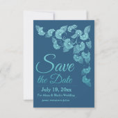 Blue Save the Date Aankondiging (Voorkant)