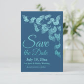Blue Save the Date Aankondiging (Staand voorkant)