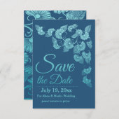 Blue Save the Date Aankondiging (Voorkant / Achterkant)