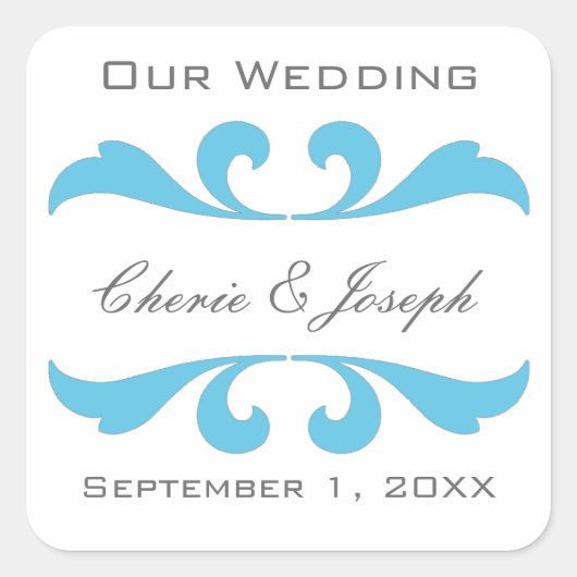 Blue Save the Date Stickers and Seals (Devant)