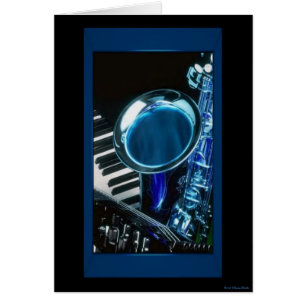 Blue Saxophone Kaart