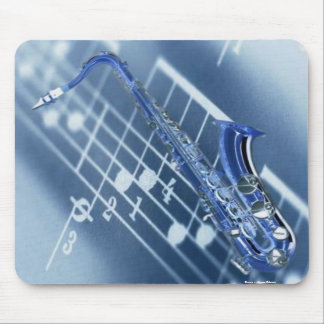 Blue Saxophone Mousepad Muismat