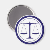 Blue Scales of Justice Silhouette Magneet (Voorkant / Achterkant)