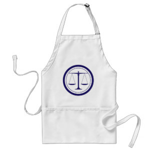 Blue Scales of Justice Silhouette Standaard Schort