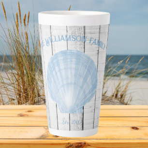 Blue Scallop Shell Latte Mok