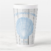 Blue Scallop Shell Latte Mok (Voorkant)