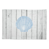 Blue  Scallop Shell Pillow Hoesje Kussensloop (Achterkant)