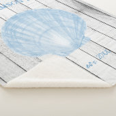Blue Scallop Shell Sherpa Blanket Sherpa Deken (3/4)