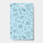 Blue School Icons Homeschool Educator ID Badge (Arrière)