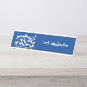 Blue School Pride Mascot Name Desk Name Bord Bureau Naambordje