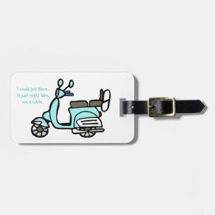 Blue Scooter Bagagelabel "Ik kan..."