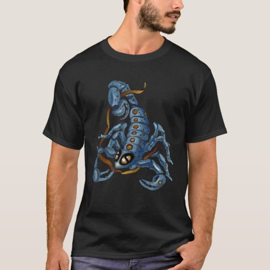 Blue scorpion  predatory animal curved tail t-shirt (Voorkant)
