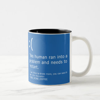 Blue Screen of Death - Coffee Error Tweekleurige Koffiemok