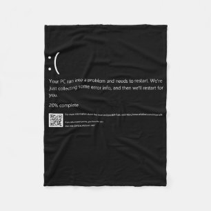 Blue Screen of Death It Geek Halloween Party DIY C Fleece Deken