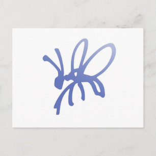 Blue Scribble Bug Briefkaart