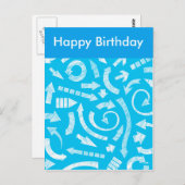 Blue Scribled Arrows-Briefkaart Briefkaart (Voorkant / Achterkant)