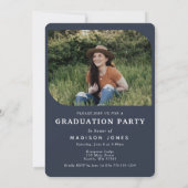 Blue Script 4 Photos Graduation Party Invitation (Dos)