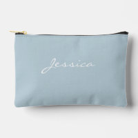 Blue Script Naam Minimal Modern Travel Cosmetic
