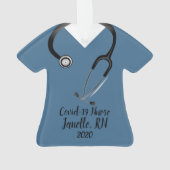 Blue Scrub Top Nurse 2020 Ornament (dos)