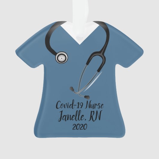 Blue Scrub Top Nurse 2020 Ornament (devant)