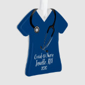 Blue Scrub Top Nurse 2020 Ornament (devant)