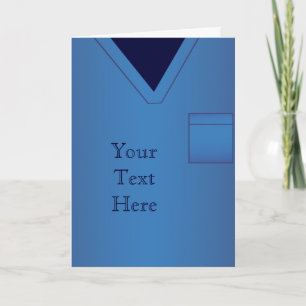 Blue Scrubs Medical Uniform Wenskaart Kaart