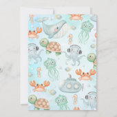 Blue Scuba Diver Onerder het Zee 1e Verjaardag Kaart (Achterkant)