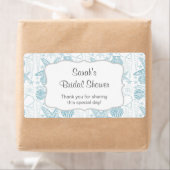 Blue Sea shells Water Bottle label - pas het aan! (Insitu)