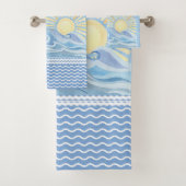 Blue Sea Sun Waves serviette de bain (En situation)