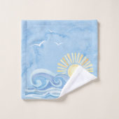 Blue Sea Sun Waves serviette de bain (Gant de toilette)