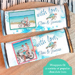 Blue Sea Turtle Mariage Candy Bar Wrapper<br><div class="desc">Tortue de mer bleu tropicale et turquoise, étiquette polyvalent mariage d'orchidées est polyvalent pour les barres de bonbons et les pâtisseries. Les desserts spéciaux ou les cadeaux de retour sont beaux avec la photo de mariée et de mariée et le libellé spécial. La tortue tropicale et les orchidées d'aquarelle papier...</div>