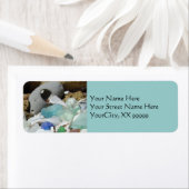 Blue Seaglass Étiquette de adresse Beach Fossiles  (En situation)