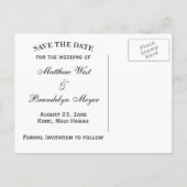 Blue Seahorse Monogram Save the Date Briefkaarten (Achterkant)