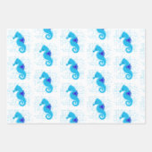 Blue Seahorse on Distress Background Inpakpapier Vel (Voorkant)