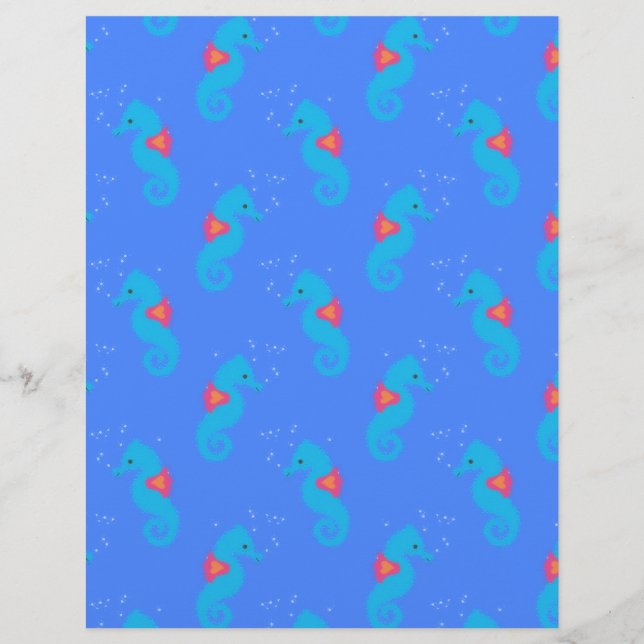 Blue Seahorse Pattern (Voorkant)