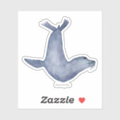 Blue seal watercolor illustration sticker (Vel)