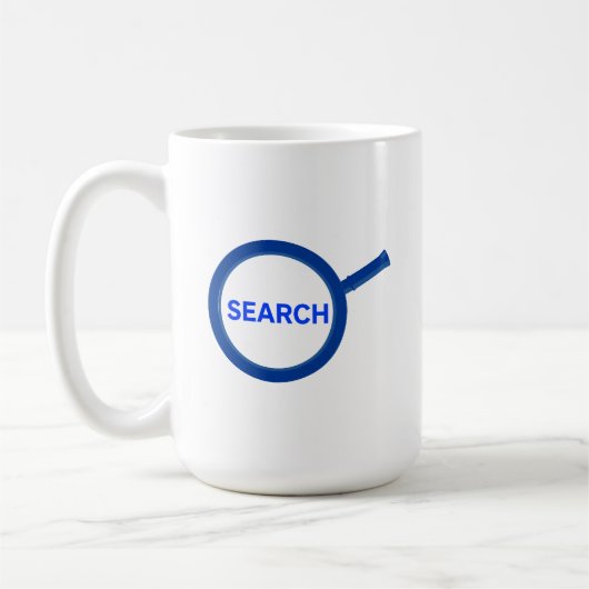 Blue Search Magnifying Glass Koffiemok (Links)