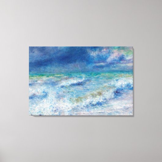 Blue Seascape door Renoir Impressionist Painting Canvas Afdruk (Voorkant)