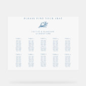 Blue Seashell Beach Mariage 10 Tables Plan de sièg (Recto)