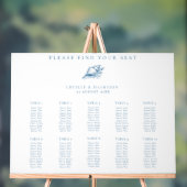 Blue Seashell Beach Mariage 10 Tables Plan de sièg (Neutre)