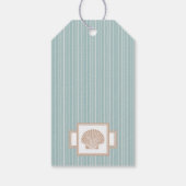 Blue Seashell Beach Wedding Guest Favor Cadeaulabel (Achterkant)