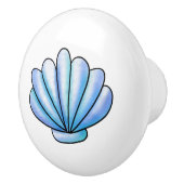 Blue Seashell Coastal Beach House Keramische Knop (Rechts)