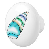 Blue Seashell Coastal Beach House Keramische Knop (Rechts)