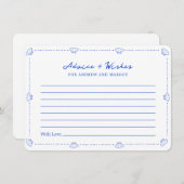 Blue Seashell Kustbruiloft advies en wensen Notitiekaartje (Voorkant / Achterkant)