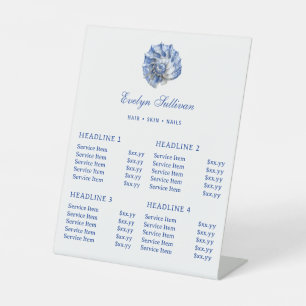 Blue Seashell Logo prijslijst Reclamebord Met Voetstuk