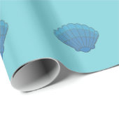 Blue Seashell Mosaic Cadeaupapier (Rol Hoek)