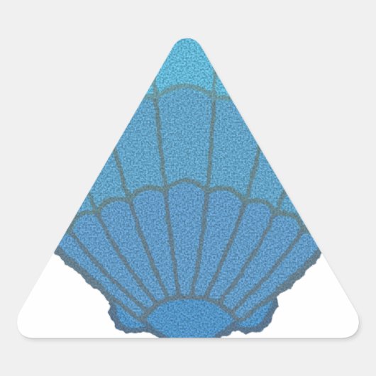 Blue Seashell Mosaic Driehoek Sticker (Voorkant)