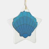 Blue Seashell Mosaic Keramisch Ornament (Rechts)
