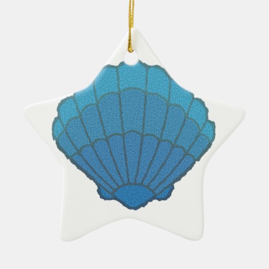 Blue Seashell Mosaic Keramisch Ornament (Voorkant)